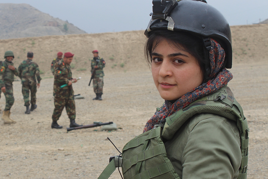 Najwa Alimi, Per Anger-pristagare 2019, arbetar som journalist i Afghanistan. Foto: Zan TV. 