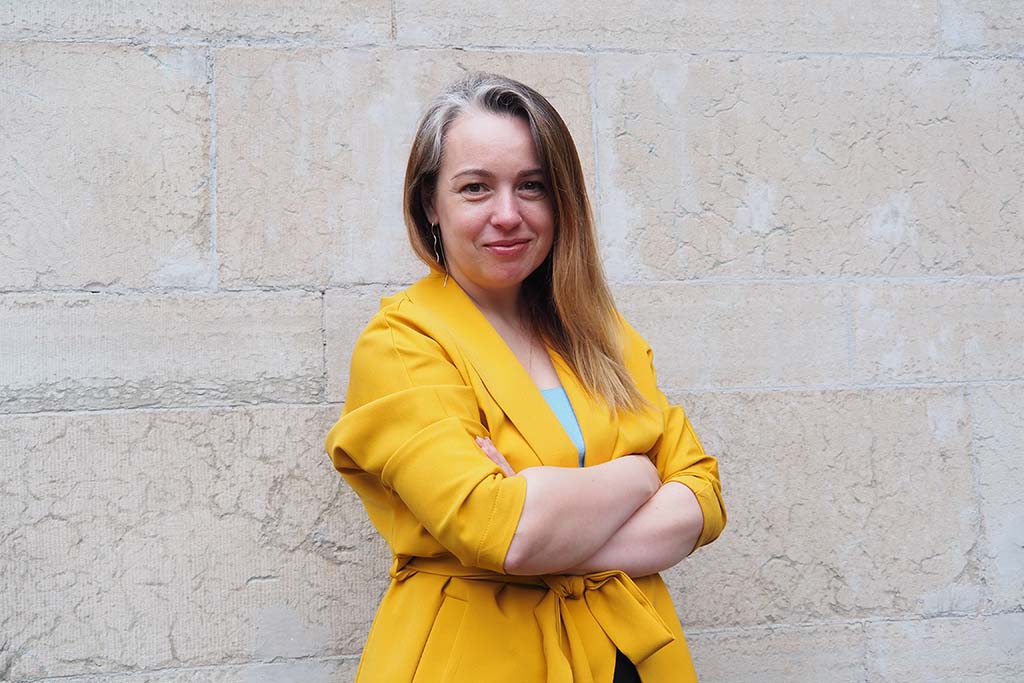 Nataliya Vyshnevetska är en av grundarna av D.O.M.48.24. Organisationen, som först grundades 2015 för att stötta integrationen av internflyktingar, arbetar nu för att främja kvinnors rättigheter i Ivano-Frankivsk-regionen i Ukraina. Foto: Kvinna till Kvinna/Sophie Ehmsen